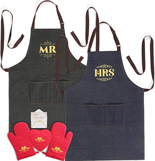 Mr and Mrs Denim Aprons