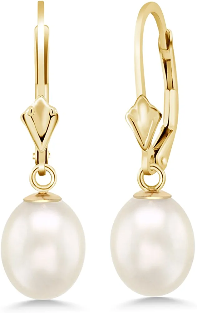 1st Anniversary gift Pearl Dangle Earrings