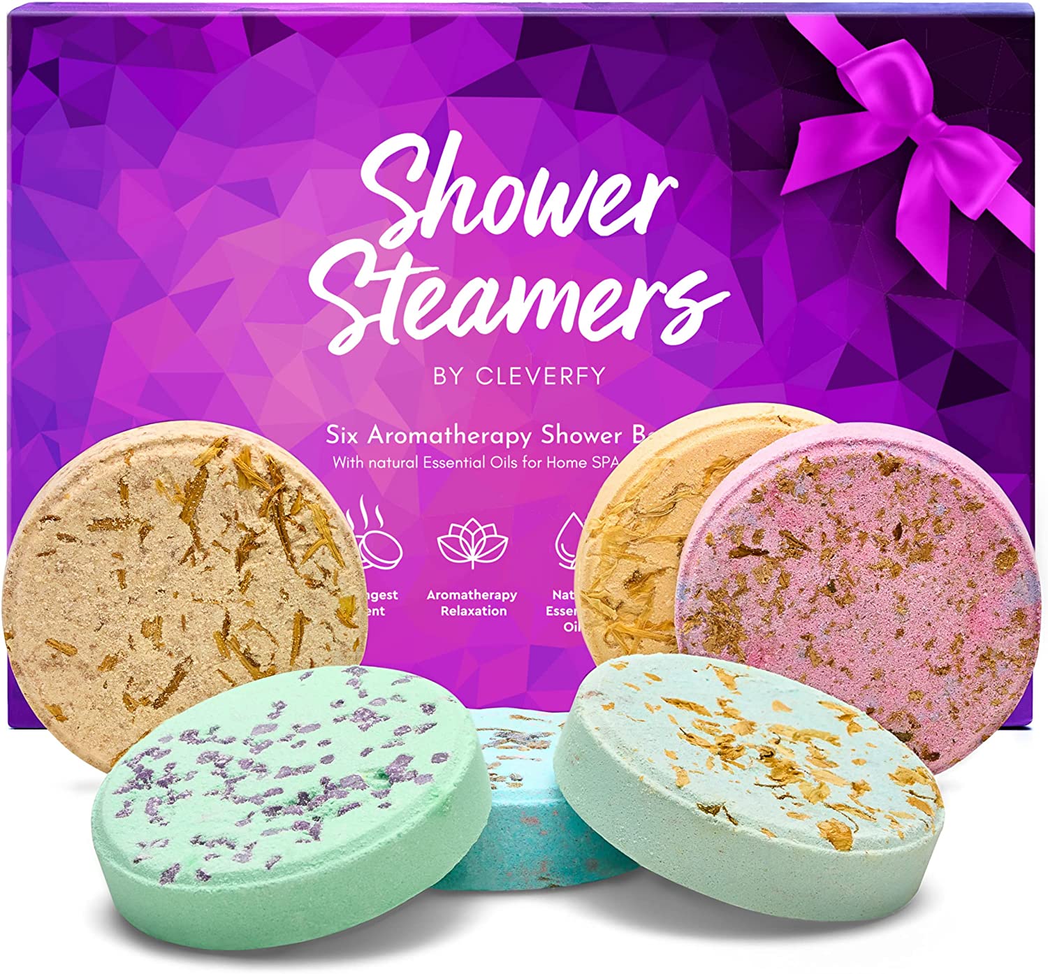 6 Shower Bombs with Essential Oils 