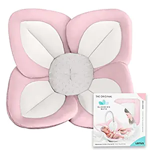 Blooming Bath Lotus Bath Seat - Plush Minky Baby Sink Bathtub
