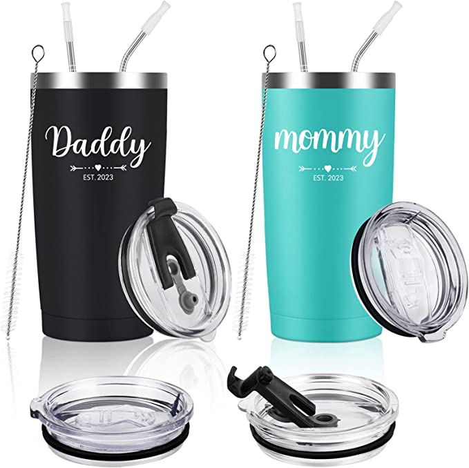 Daddy and Mommy Est 2023 Travel Tumbler