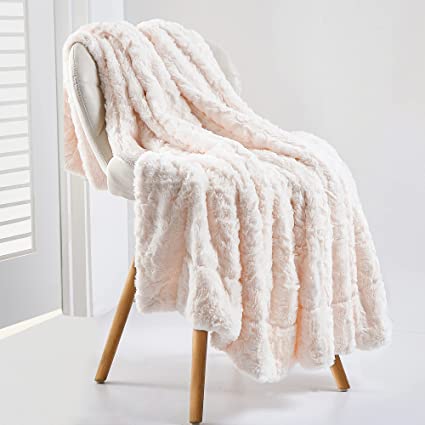 Faux Fur Throw Blanket for Bed, Sofa, and Couch