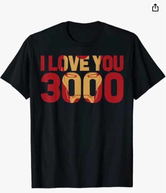 I Love You 3000 Text Fill T-Shirt 