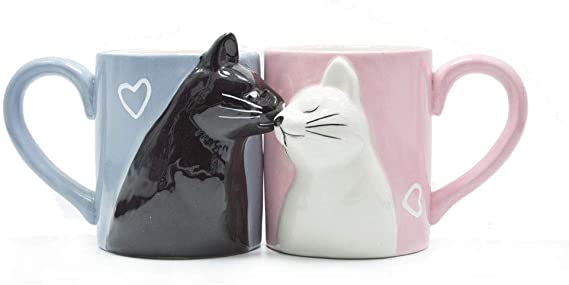 Kiss Cat Coffee Couple Mug set
