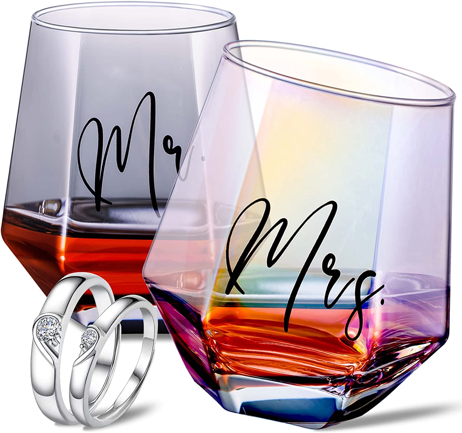 Mr. & Mrs. Wine Glasses Set 