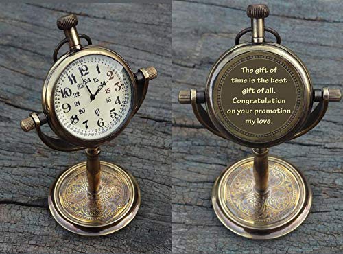 Personalized Message Antique Desk Clock Table watch