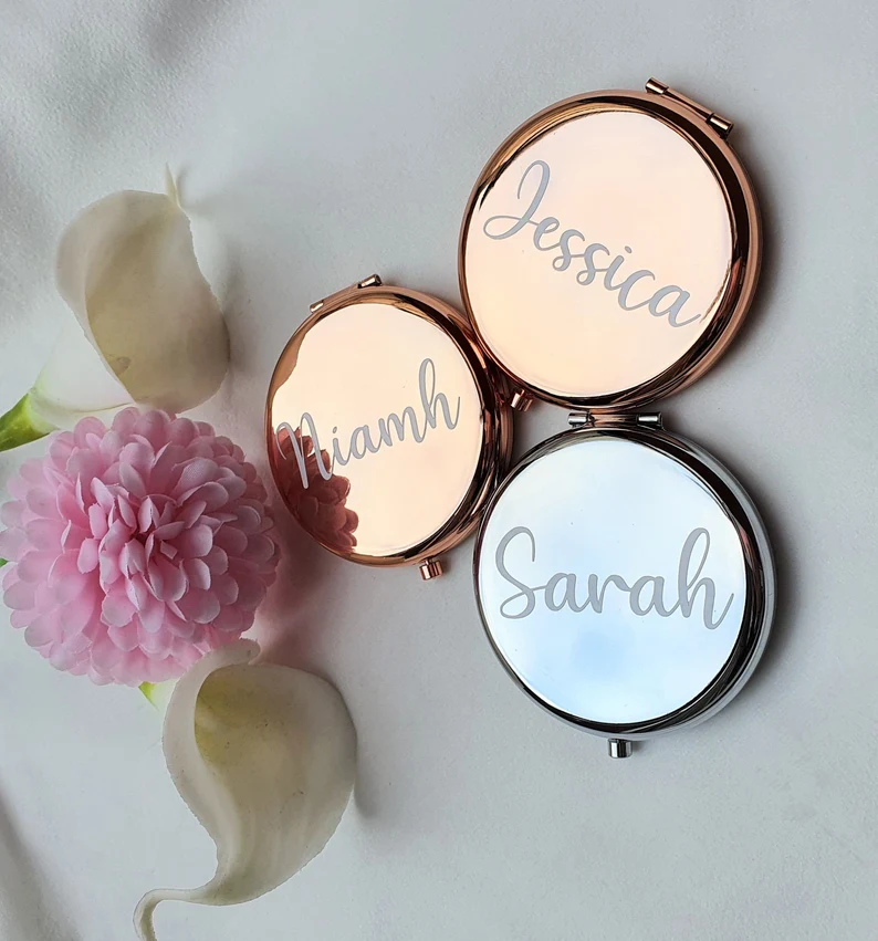 Personalized compact mirror Wedding Bridesmaid Gifts