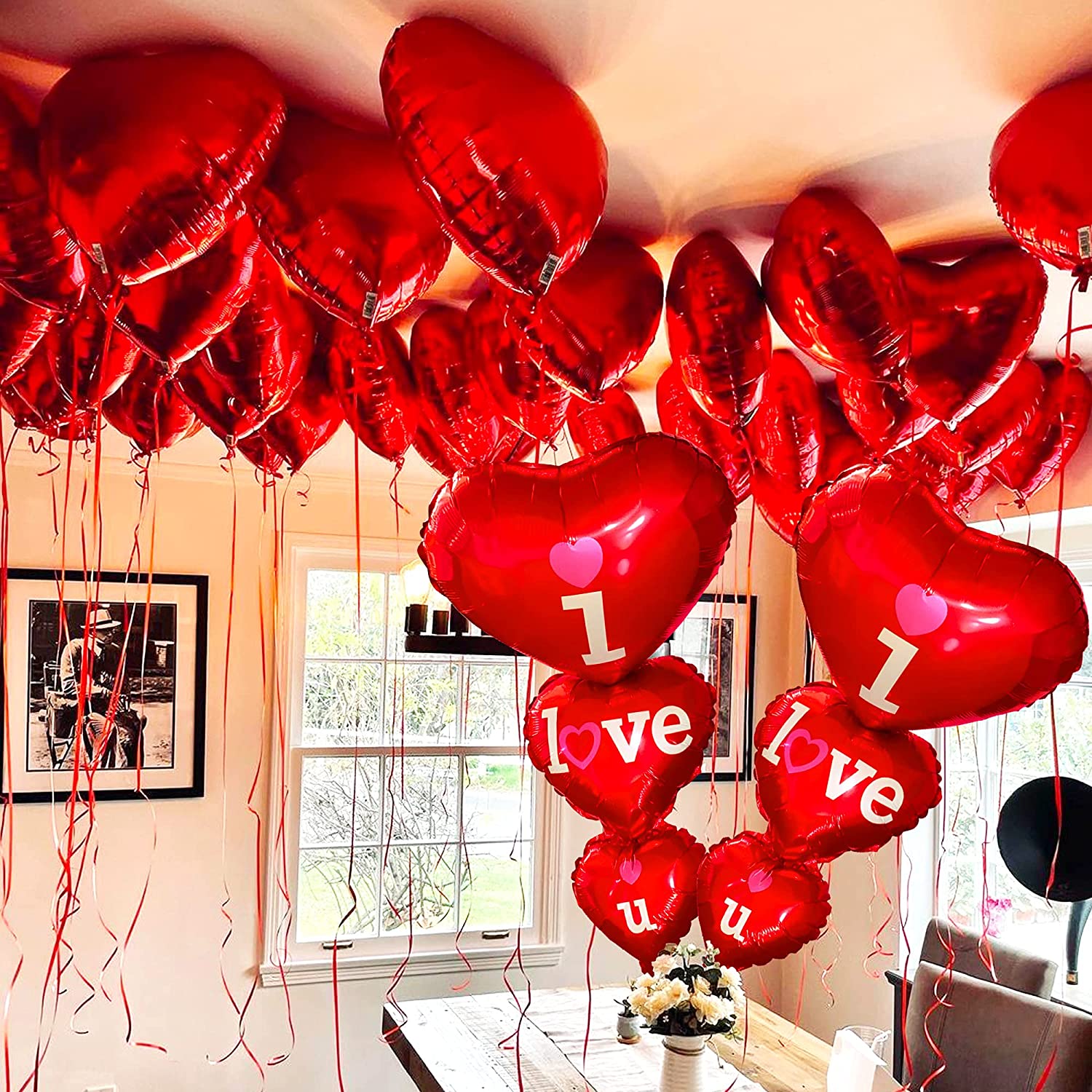 Red Heart Balloons Set 