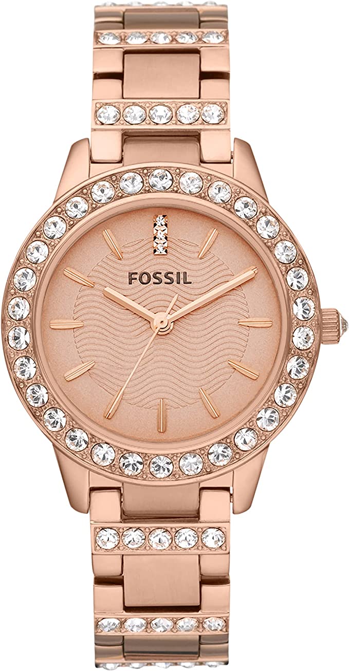 Stainless Steel Crystal-Accented Dress Quartz Watch 