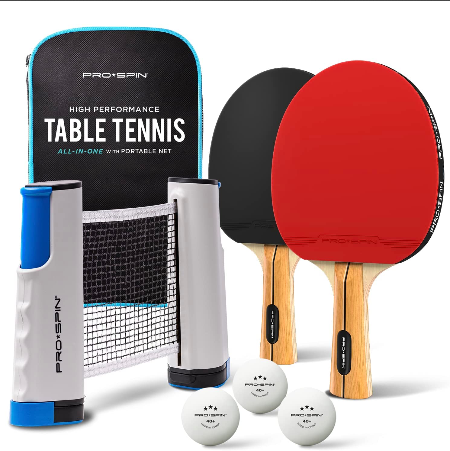 Table Tennis Set with Retractable Ping Pong Net 