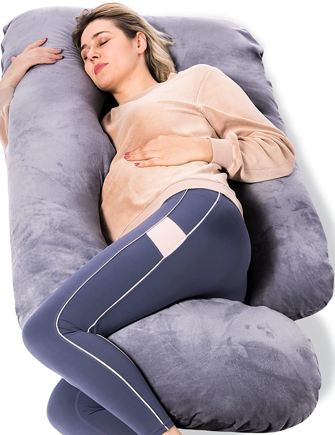 U Shaped Full Body Maternity Pillow with Removable Cover
