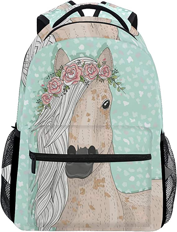 School Backpacks Flower Horse