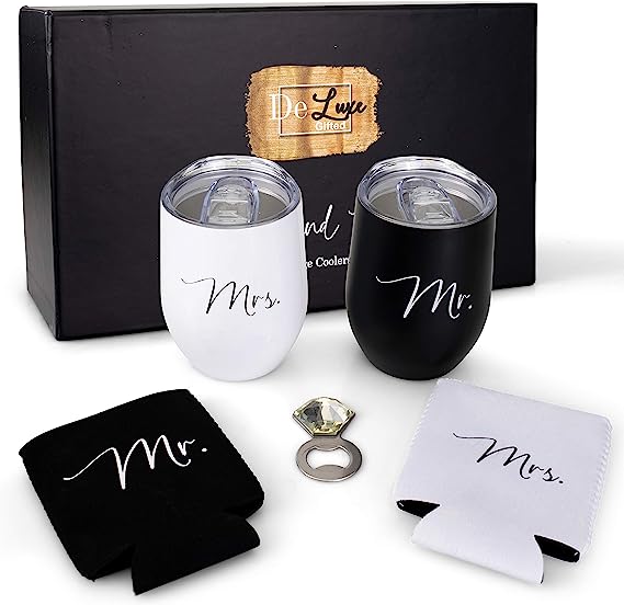 DeLuxe Gifted Mr and Mrs Wine Tumblers