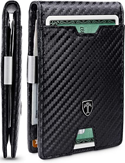 Mens Slim Wallet with Money Clip