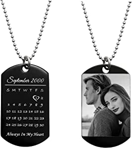 Personalized Calendar Date/Photo/Text Love Note Necklace
