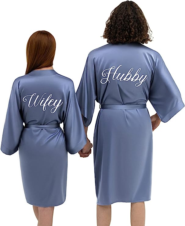 RIDAL Satin Matching Robes for Couples