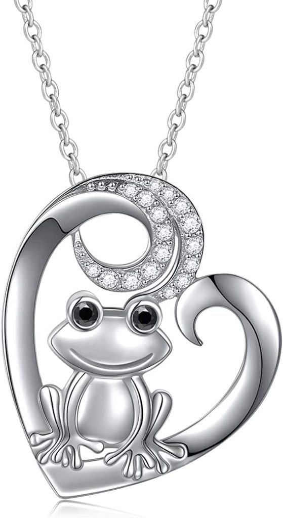 Sterling Silver Frog Heart Necklace