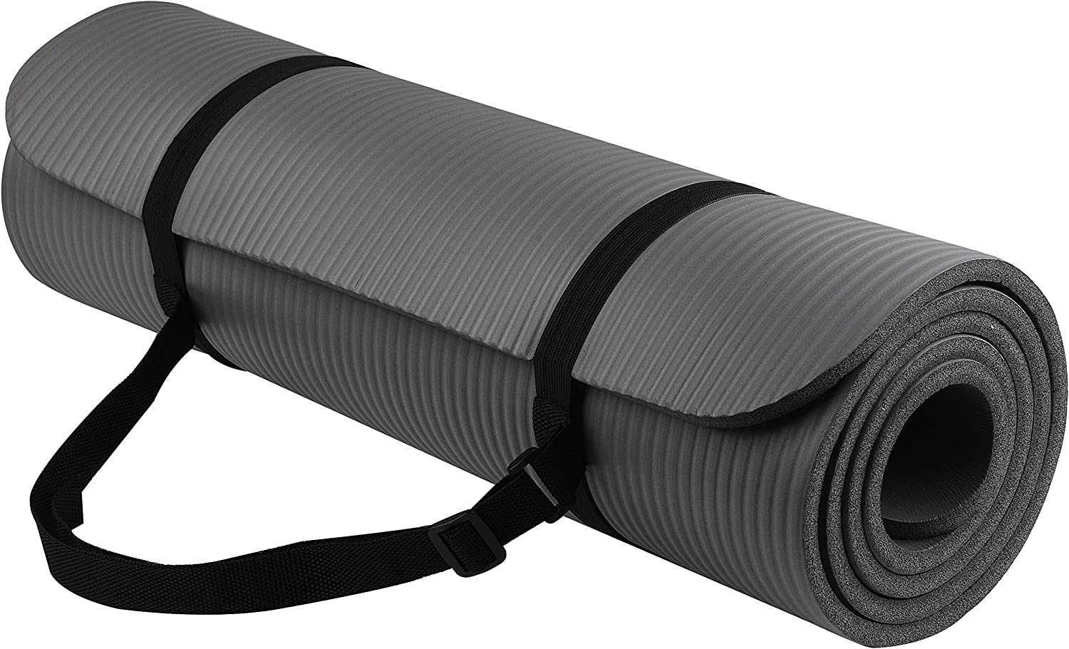 Thick High-Density Anti-Tear Exercise Yoga Mat with Carrying Strap and Yoga Blocks
