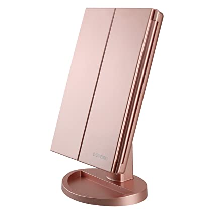 Tri-Fold Lighted Vanity Mirror with 21 LED Lights
