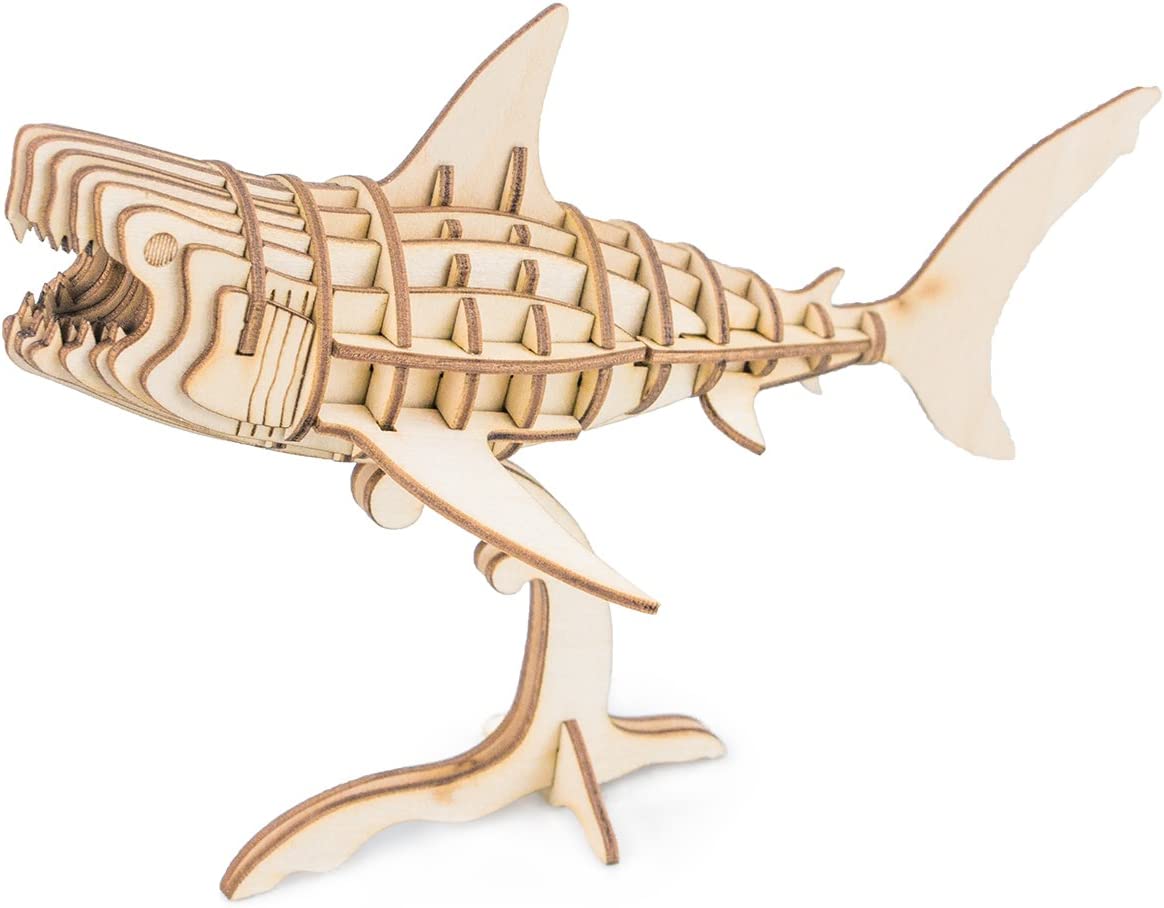 3D Wooden Puzzles Shark Model