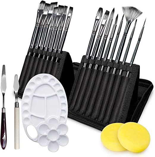 Adkwse Paint Brush Set for Acrylic Oil Watercolor