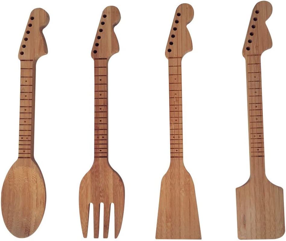 Bamboo Guitar Neck Shaped Kitchen Cooking Utensil Set
