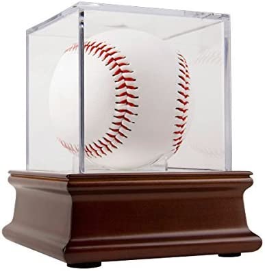 Baseball Display on a Wood Base
