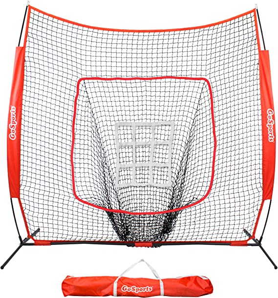 Baseball & Softball Practice Hitting & Pitching Net with Bow Frame
