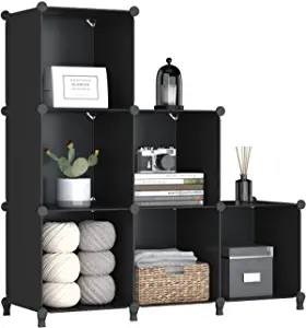 Cube Storage Organizer, 6-Cube Black Closet Storage Shelves