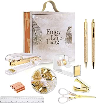 Desk Accessory Kits Gold 9pcs