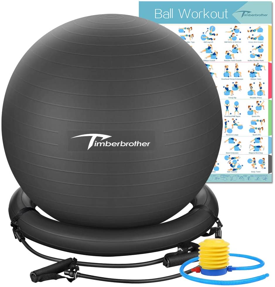 Exercise Ball Chair with Resistance Bands