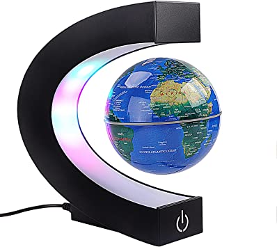 Floating Globe with Colored LED Lights
