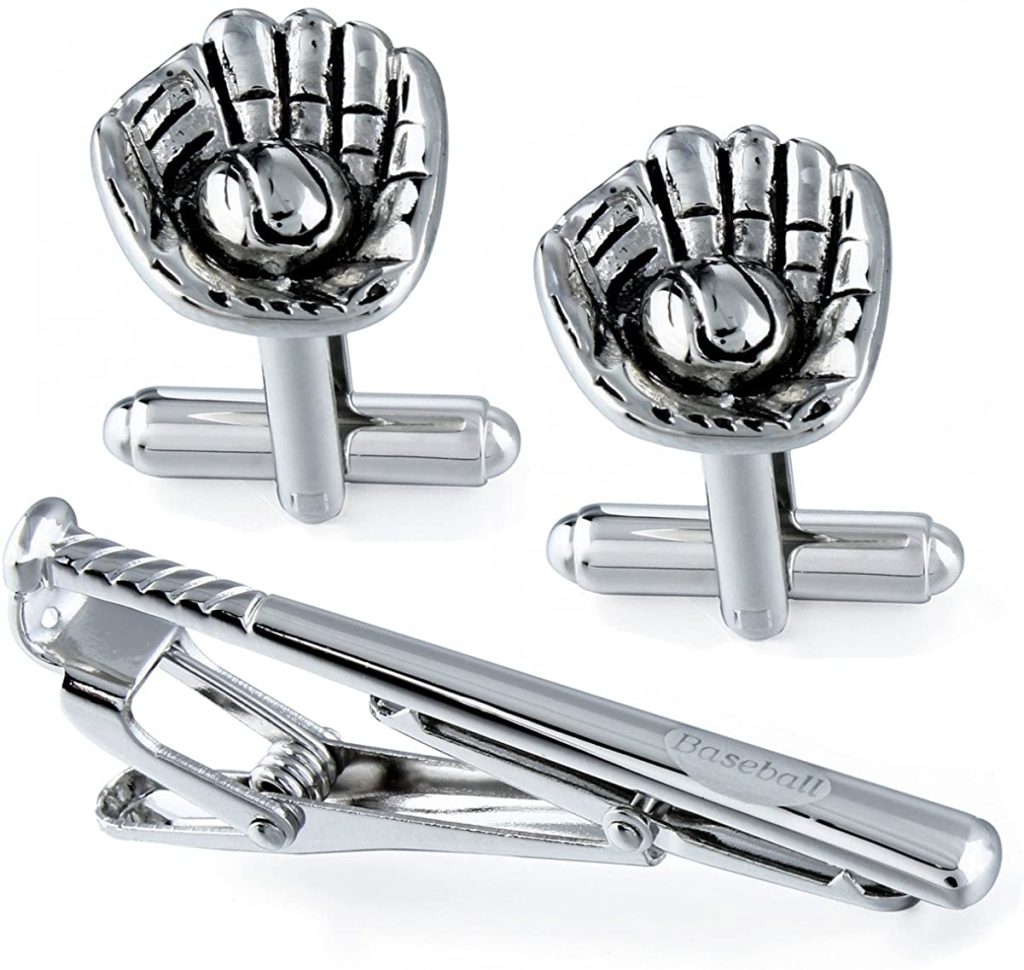 HAWSON Metal Cufflinks and Tie Clip Set