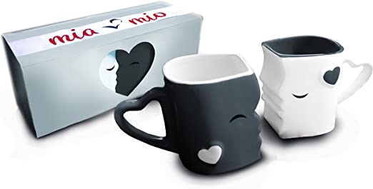 Kissing Mugs Bridal Pair Gift Set