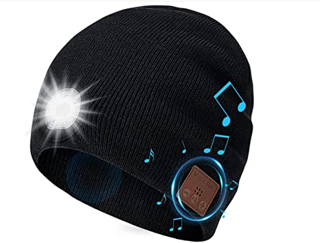 LED Light Wireless Musical Knitted Cap with Headphone