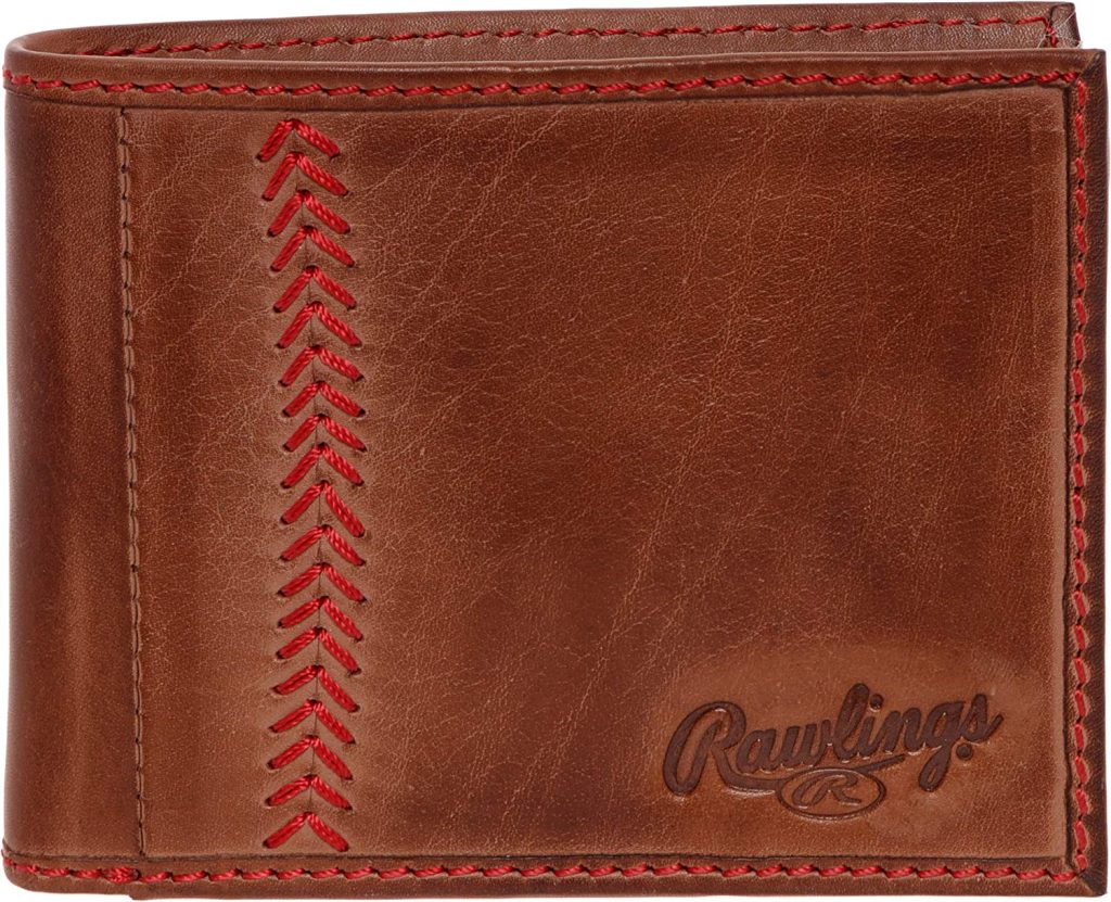 Leather Baseball Stitch Embroidered Wallet