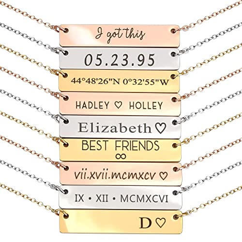  Name Bar Necklace Wedding Gift For Her
