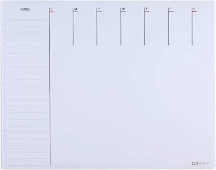 Quartet Glass Desktop Weekly Planner, 17" x 22", Whiteboard, Dry Erase Surface