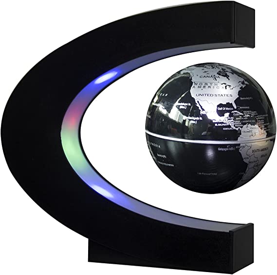 Senders Floating Globe with LED Lights C Shape Magnetic Levitation