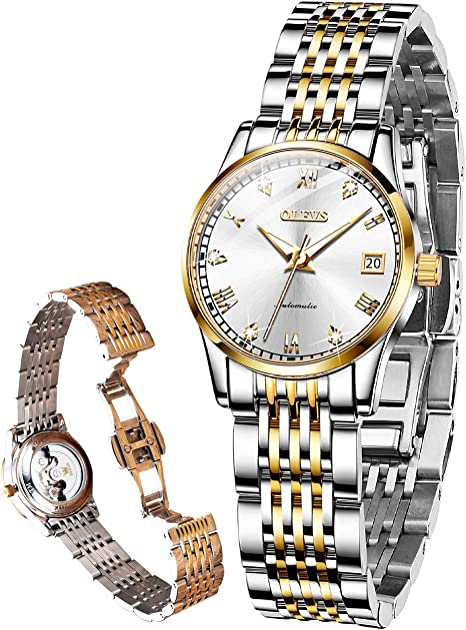 Stainless Steel Mechanical Diamond Ladies Watches 
