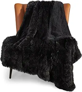Warm Thick Fluffy Plush Cozy Reversible Shaggy Blanket for Sofa and Bed -Comfy Furry Blanket