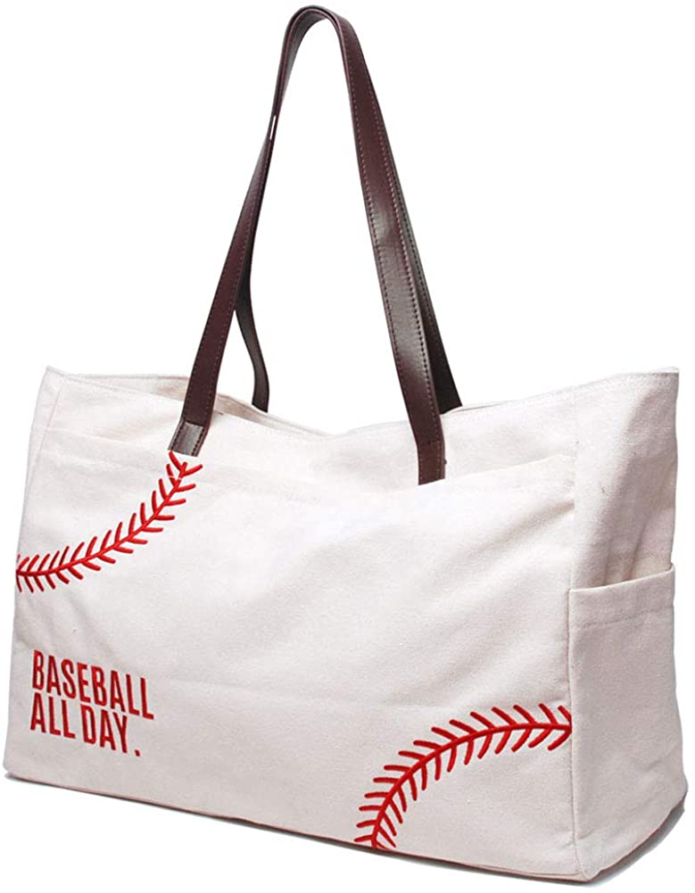 Woman Baseball Tote Handbag