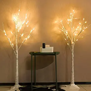 2-Pack 4FT Lighted Birch Tree