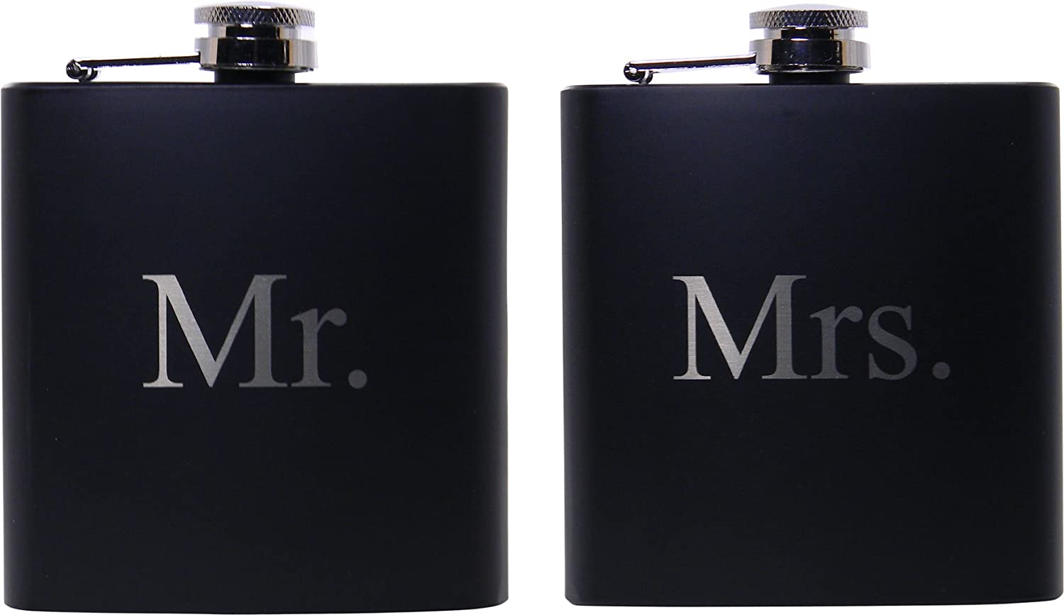  Black Matte Wedding Flask Set