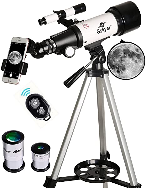 Travel Telescope with Carry Bag, Phone Adapter, and Wireless Remote