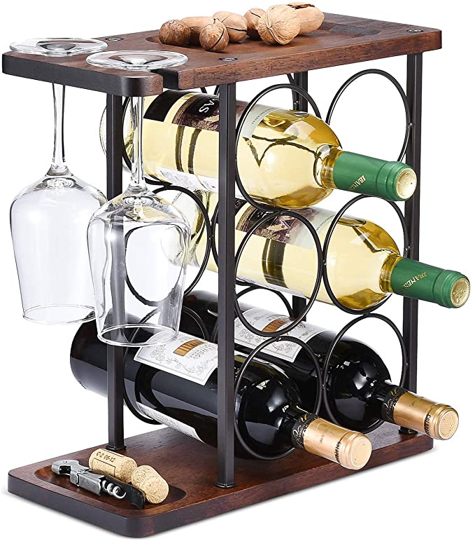 Wine Rack with Glass Holder