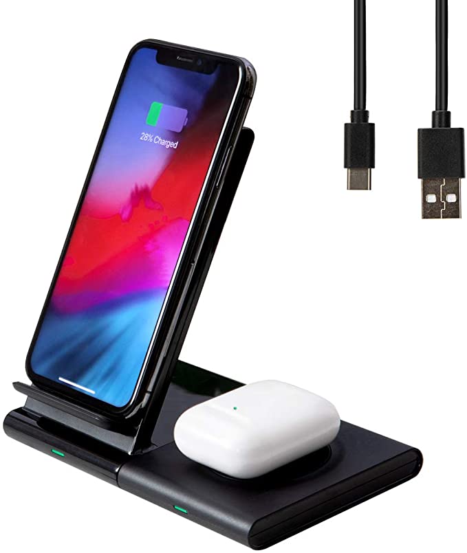 Wireless Charger, Fast Wireless Charging Stand, 2-in-1 Wireless Charging Station Dock as retirement gift