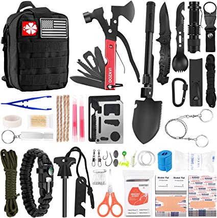 142 Pcs Survival Kit and First Aid Kit
