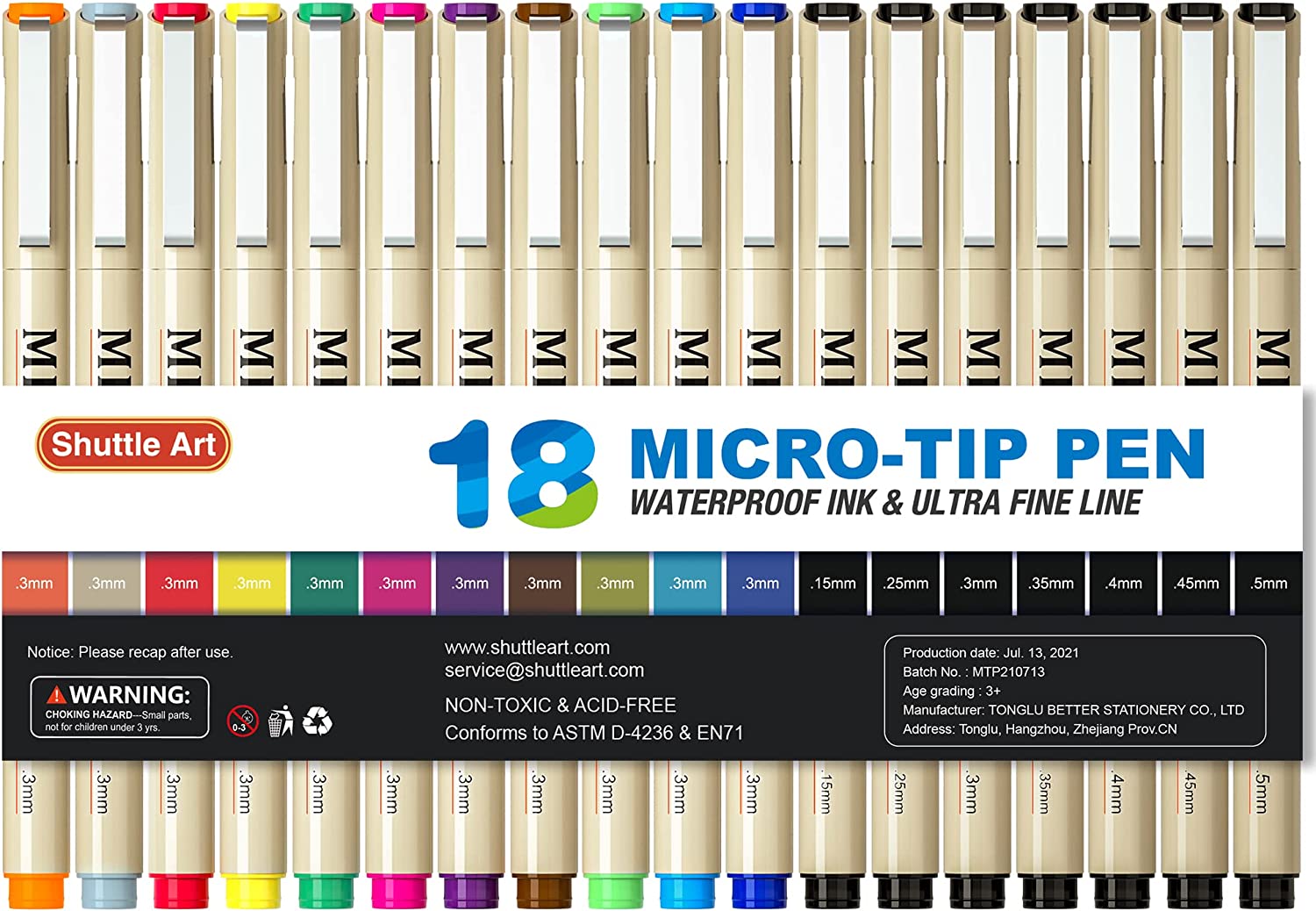 18 Pack Micro-line Pens