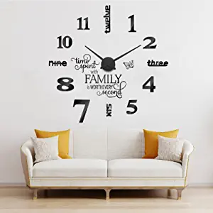 3D Large Frameless DIY Wall Clock